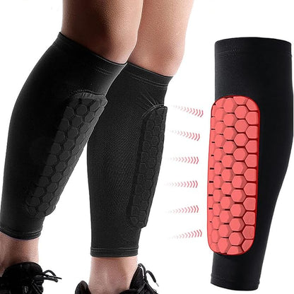 Benskydd med integrerad ankelstrumpa för fotboll | Ultralätt allt-i-ett-skydd | Ergonomisk passform | Andningsbart material | Unisex storlek