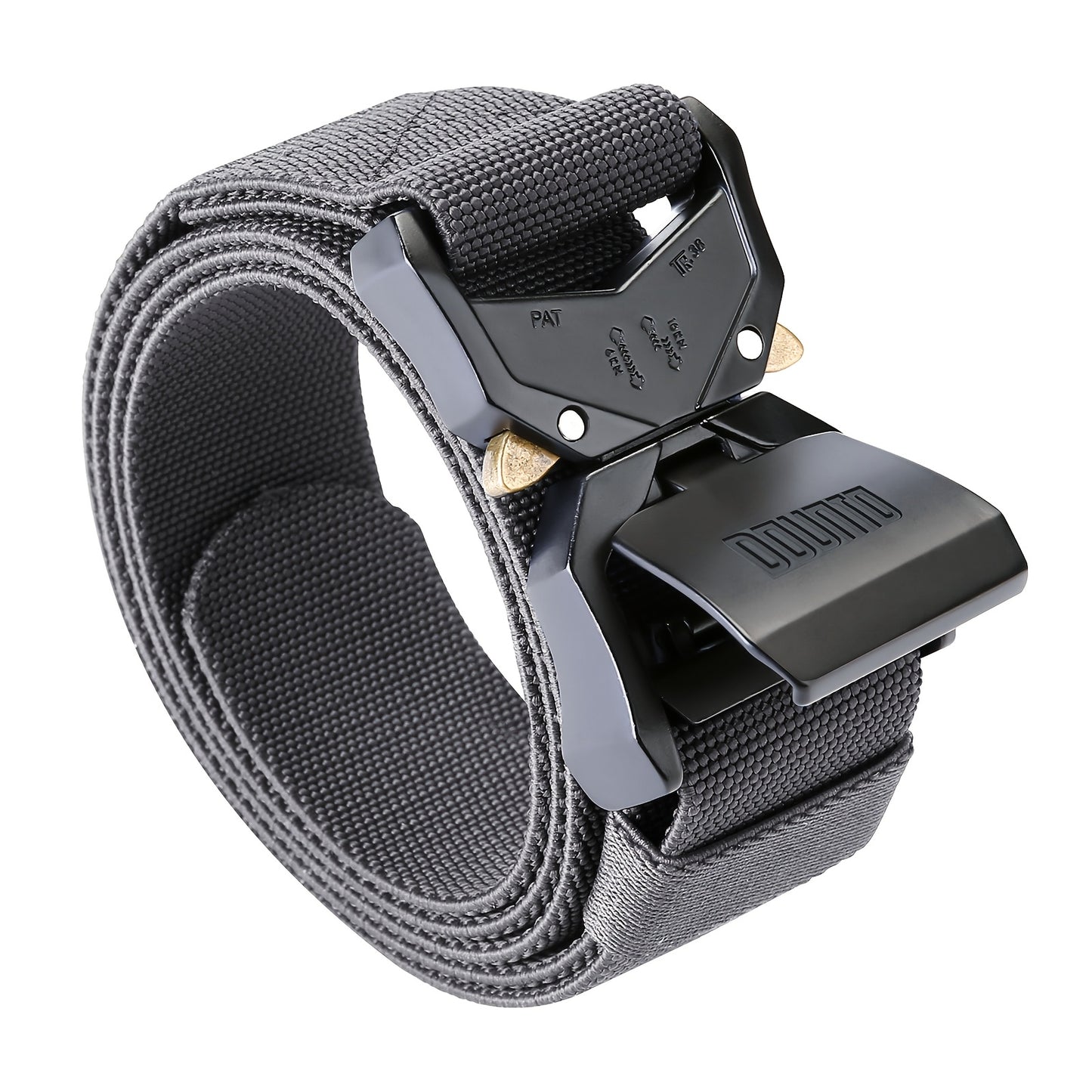 Quick Release Tactical Belt, Men's Working Belt Gun Belt Stretch Nylon Web Outdoor Training Belt for Hiking Hunting Sports