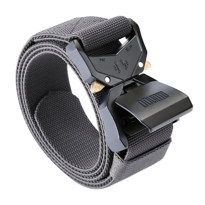 Quick Release Tactical Belt, Men's Working Belt Gun Belt Stretch Nylon Web Outdoor Training Belt for Hiking Hunting Sports