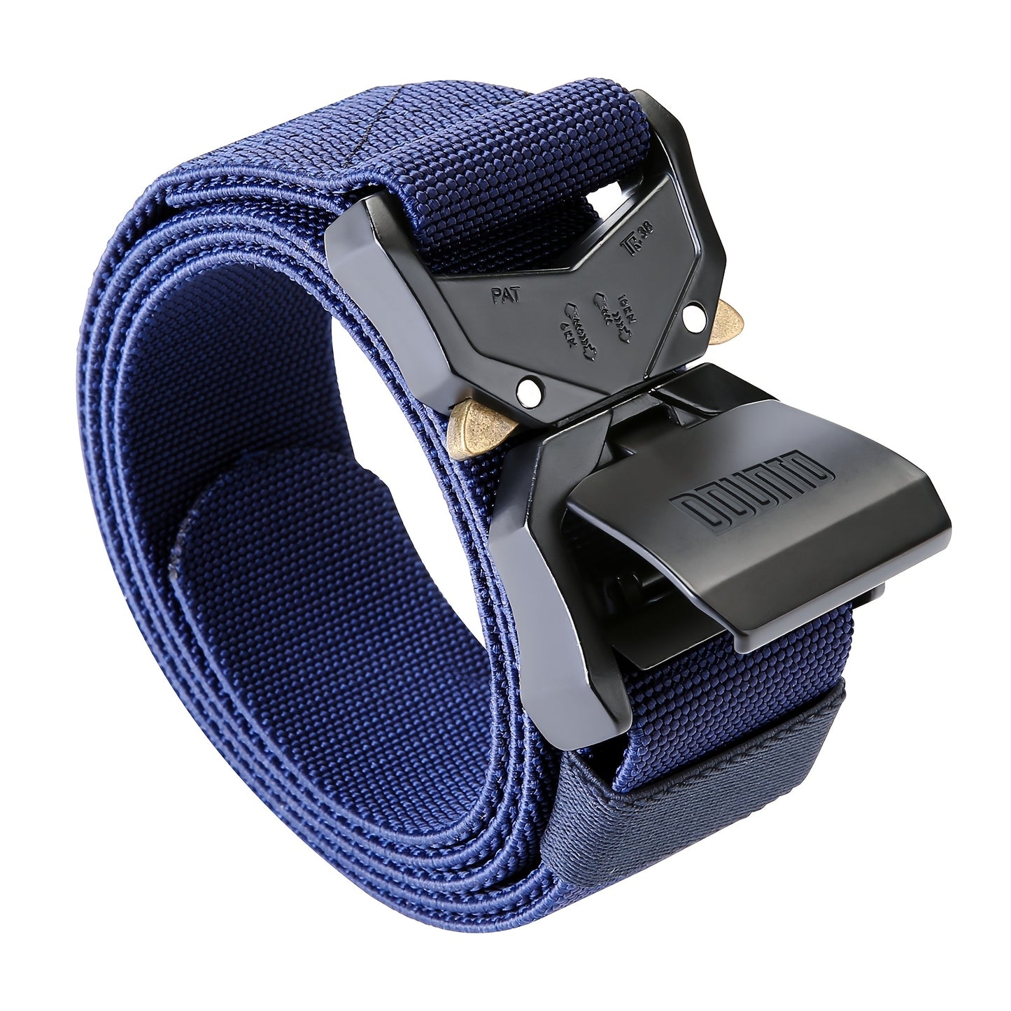 Quick Release Tactical Belt, Men's Working Belt Gun Belt Stretch Nylon Web Outdoor Training Belt for Hiking Hunting Sports