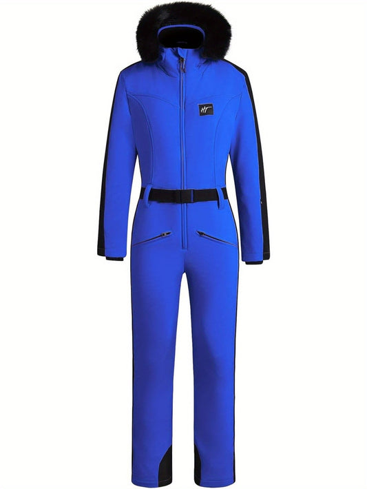 Vattentät Skid- eller Snowboarddräkt Jumpsuit Dam 439 | Jumpsuit med varmt foder &amp; bältesdetalj - Essential- Nikcky