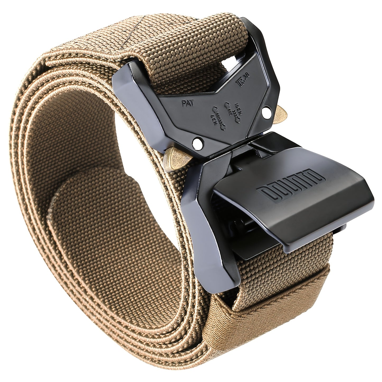 Quick Release Tactical Belt, Men's Working Belt Gun Belt Stretch Nylon Web Outdoor Training Belt for Hiking Hunting Sports