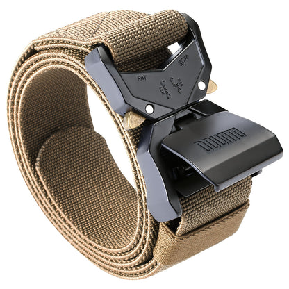 Quick Release Tactical Belt, Men's Working Belt Gun Belt Stretch Nylon Web Outdoor Training Belt for Hiking Hunting Sports