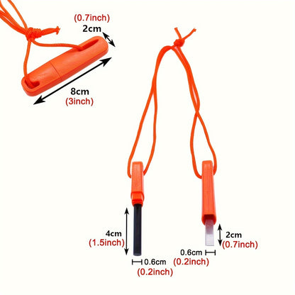 Durable Magnesium Flint Fire Starter with Serrated Scraper - Essential Outdoor Survival Tool, ABS Material, Perfect for Camping & Hiking