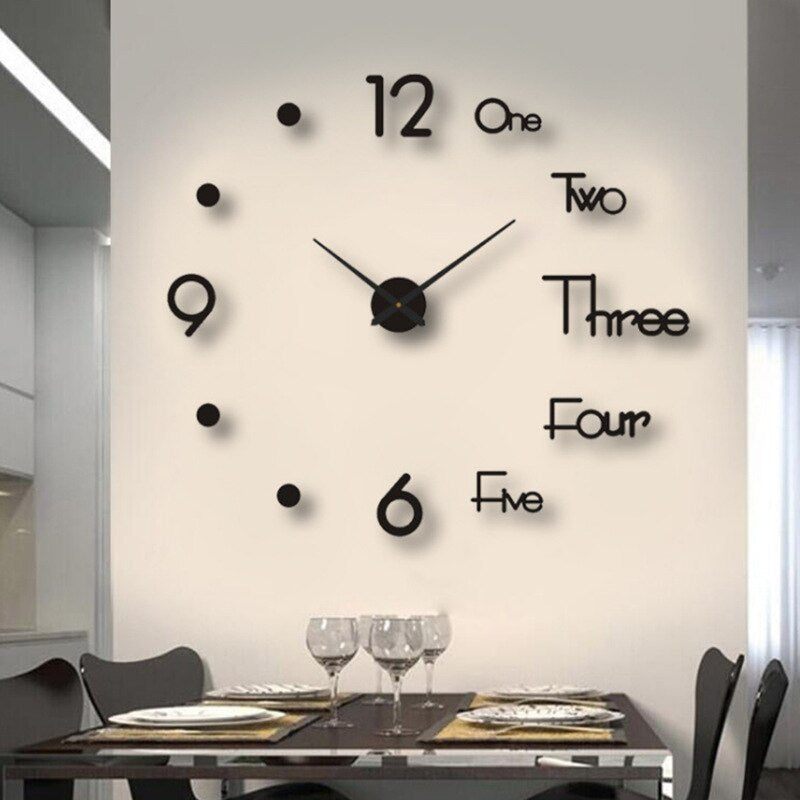 CreativaTime modern väggklocka | Unik design i svart, vit eller guld | Tyst kvartsrörelse | 30, 40, 50 cm | Plast och metall