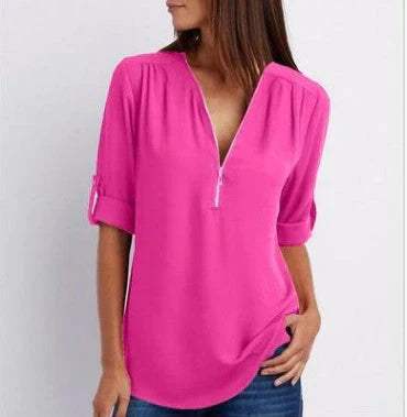 Casual Dames Blouse met Rits - Visconte