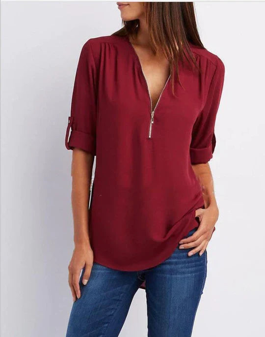 Casual Dames Blouse met Rits - Visconte