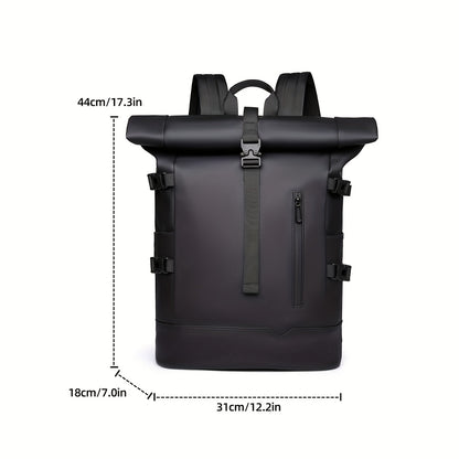 【Women's backpacks】Roll-top Backpack 2025 New Fashion Trend Large-capacity Travel Backpack Commuting Computer Bag Men