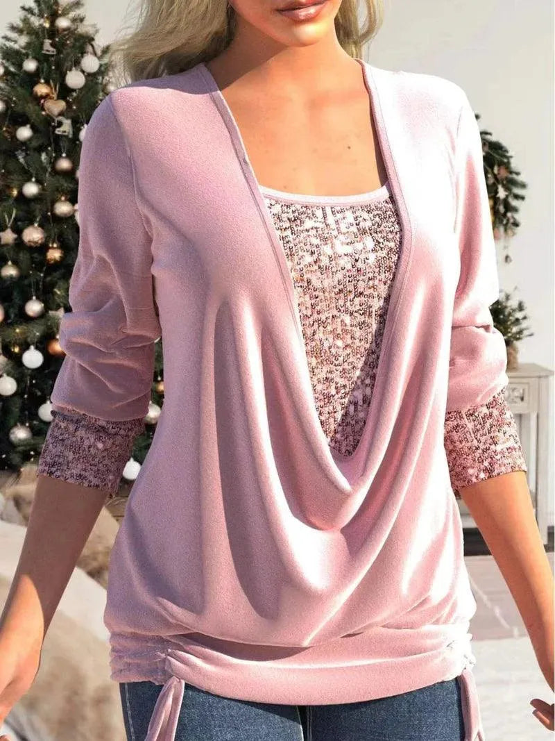 Comfortabele Damesblouse met Glitteraccenten - Visconte