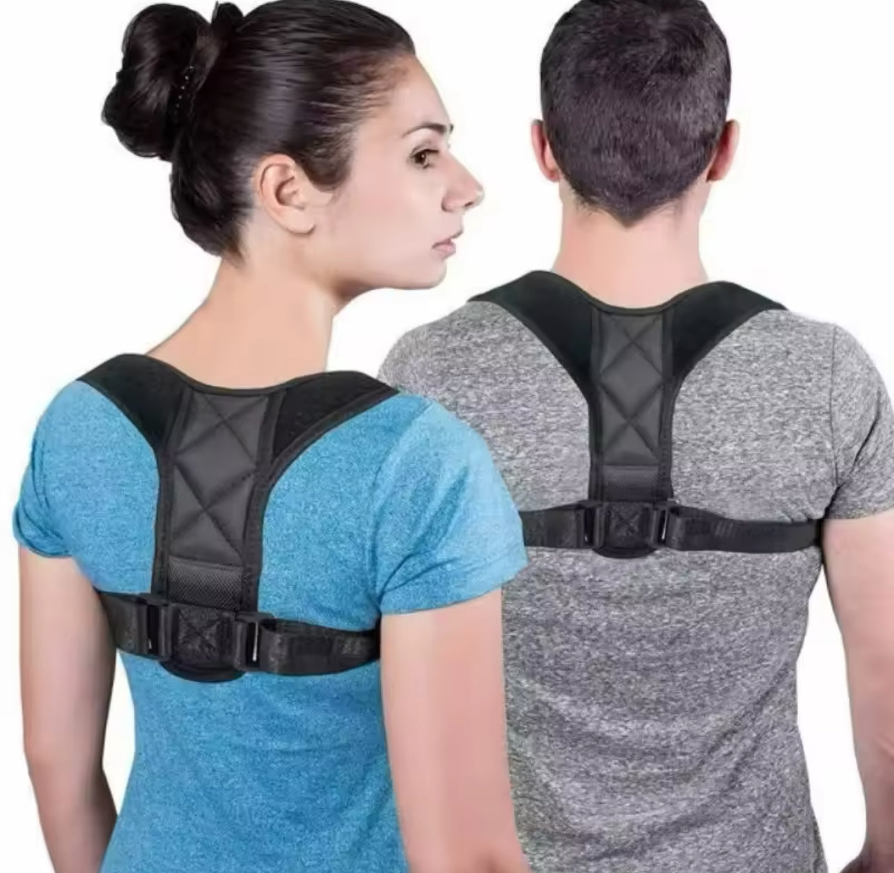 Hållningskorrigerare för rygg och axlar | Justerbart och andningsbart ryggstöd | Förbättrar hållning | Unisex | One size