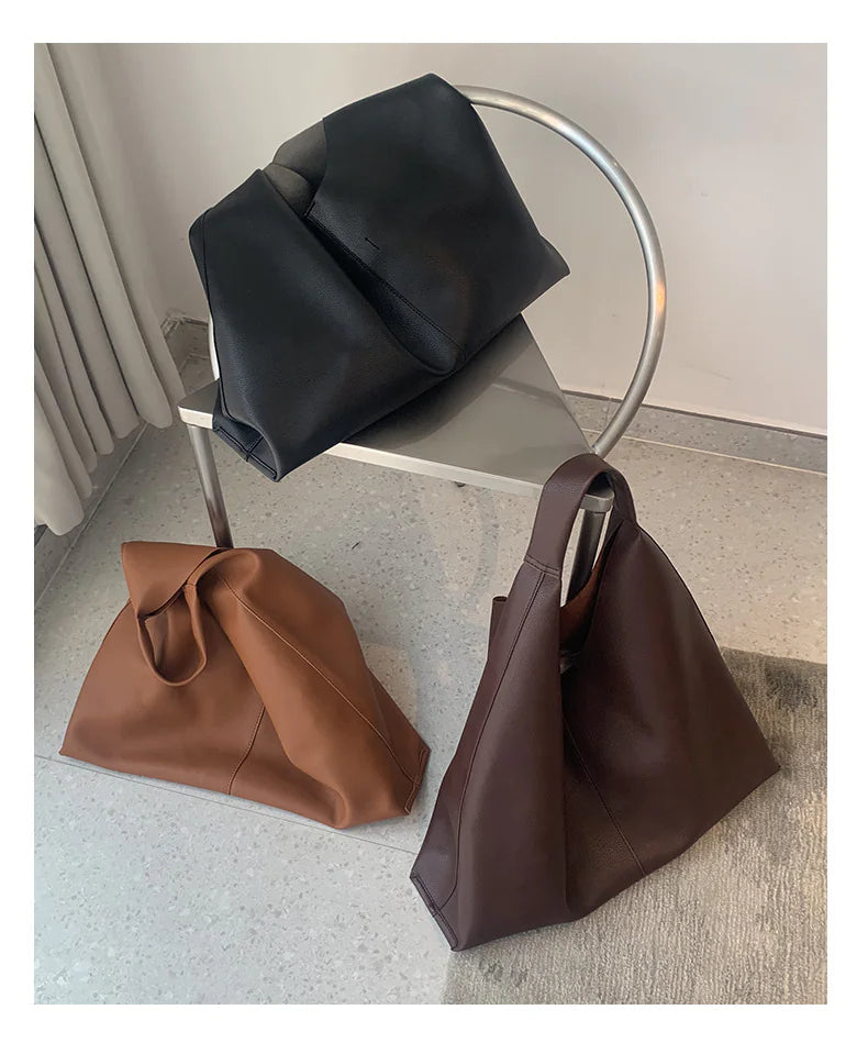 Livia - Soft Leather High-Capacity Tote Bag med stilren design