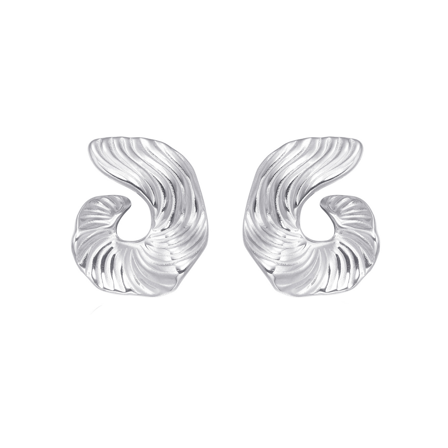 Örhängen Flowing Swirl Hoops - Elegant Movement and Modern Chic