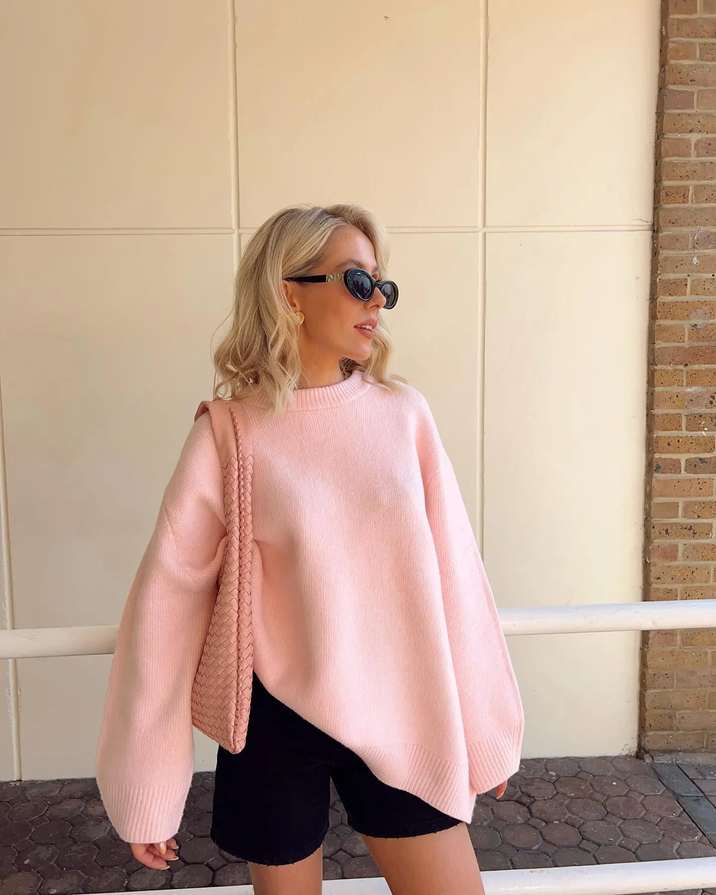 Dame sweater - Wrap sweater - Bomuld - Pink