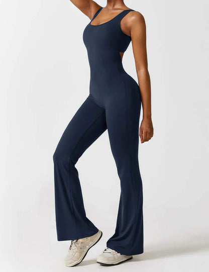 Dames Jumpsuit met Uitlopende Pijpen - Visconte