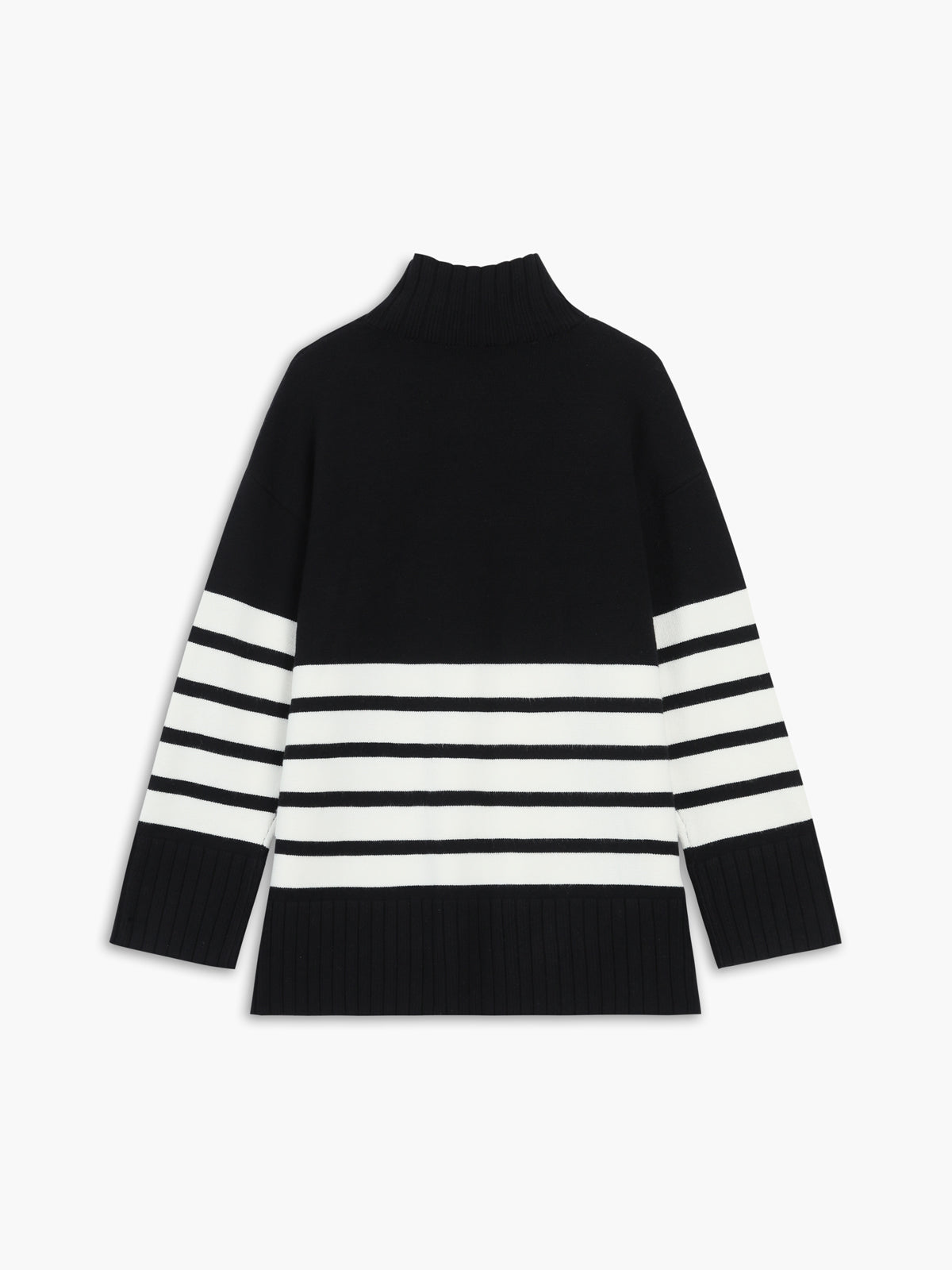 Miss Paris | Mock Neck Stripe Sweater/Sweater