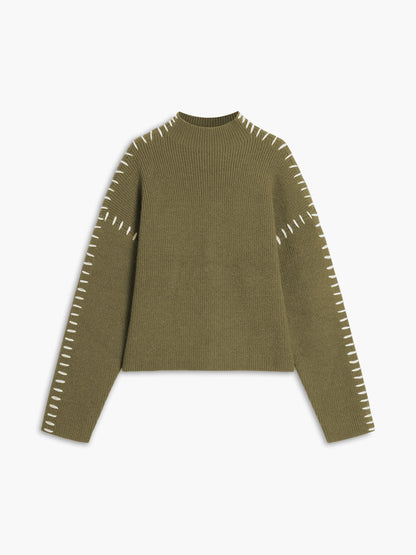 Skift fokus | Oversized Mock Neck Sweater/Sweater Damer