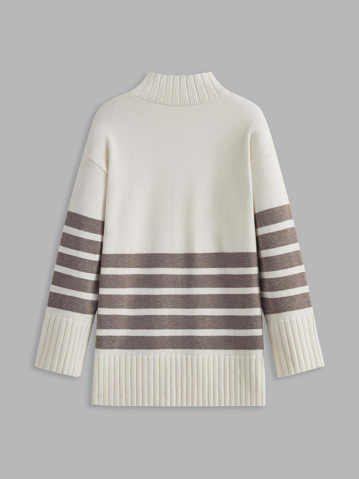 Miss Paris | Mock Neck Stripe Sweater/Sweater