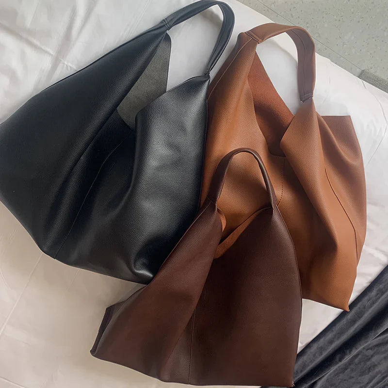Livia - Soft Leather High-Capacity Tote Bag med stilren design
