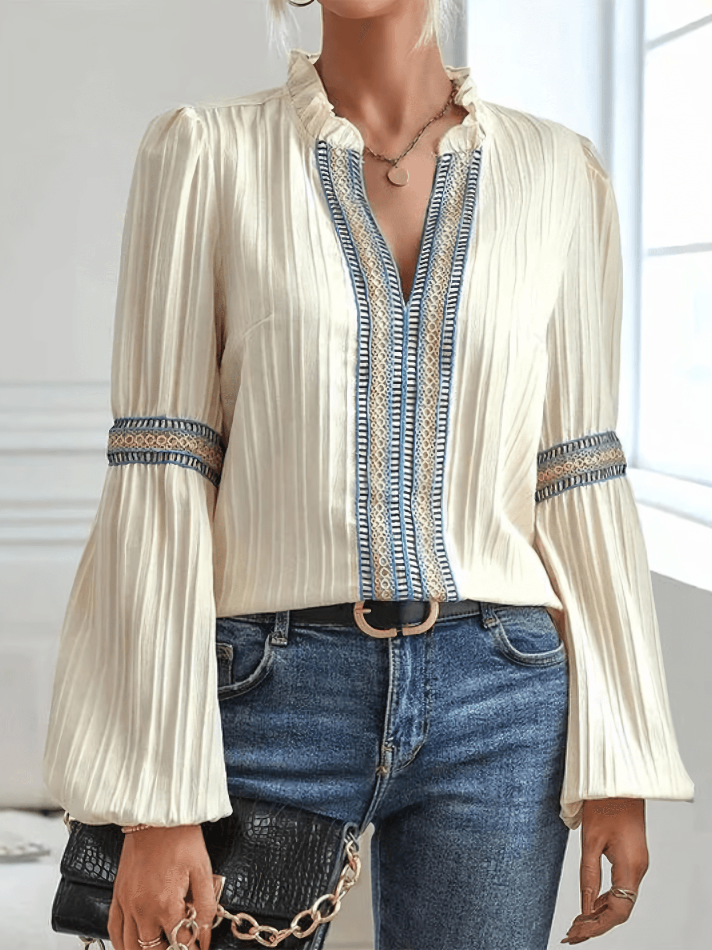 Damesblouse met Textuurdetails - Visconte