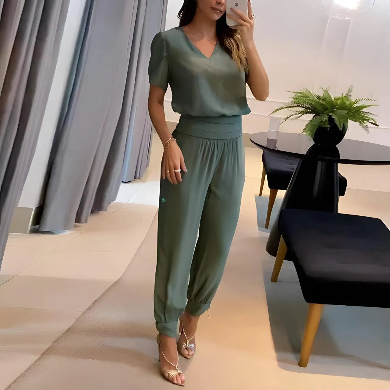 Moderne Damesoutfit - Shirt en Broek Set - Visconte