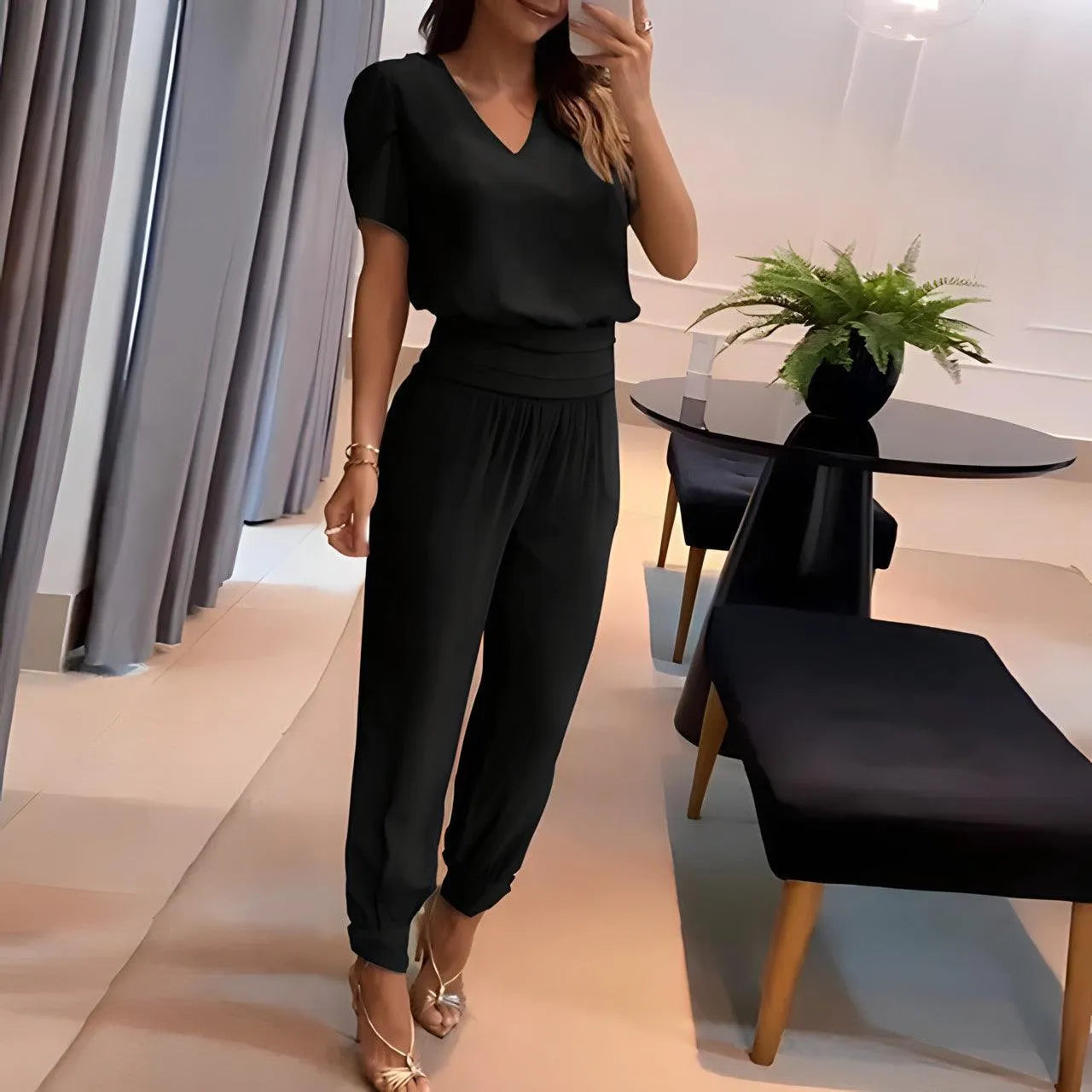 Moderne Damesoutfit - Shirt en Broek Set - Visconte