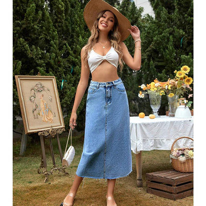 Dames denim maxi-rok - Visconte