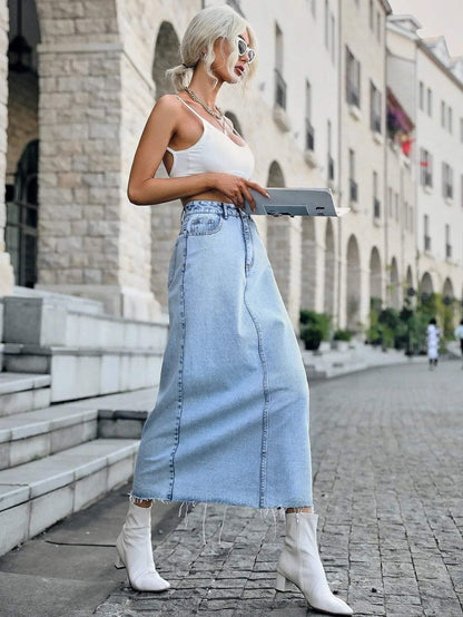 Dames denim maxi-rok - Visconte