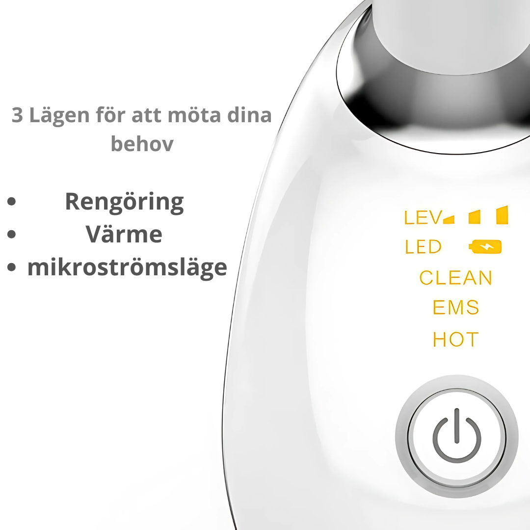 SkinLift360 ansikts- och halsapparat | LED-fotonterapi & högfrekventa vibrationer | Minskar rynkor och stimulerar kollagenproduktion | Ergonomisk design för huduppstramning