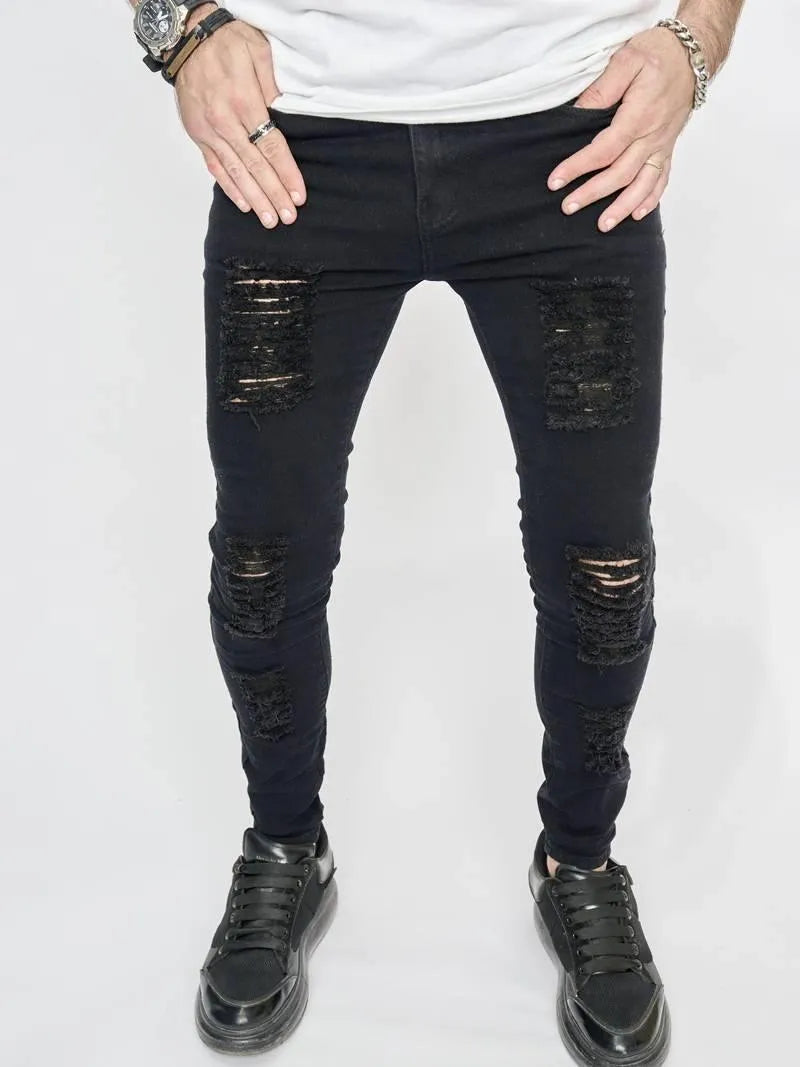 Heren Skinny Jeans met Scheuren - Visconte