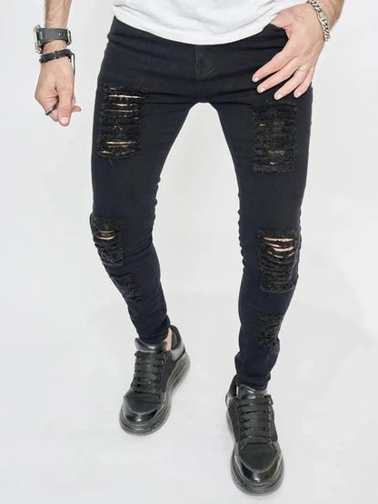 Heren Skinny Jeans met Scheuren - Visconte