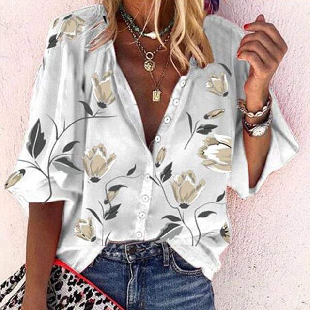 Stijlvolle Damesblouse met Bloemenprint - Visconte