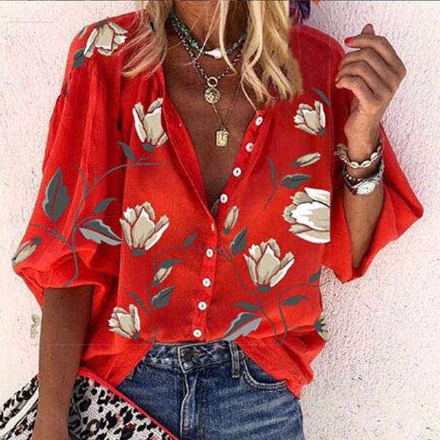 Stijlvolle Damesblouse met Bloemenprint - Visconte