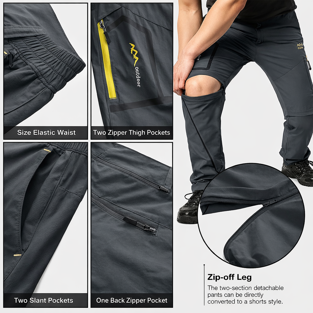 Lente Wandelen Tactische Broek Heren Waterdichte Afneembare Viskleding Klimkleding Sneldrogende Anti-UV-broek