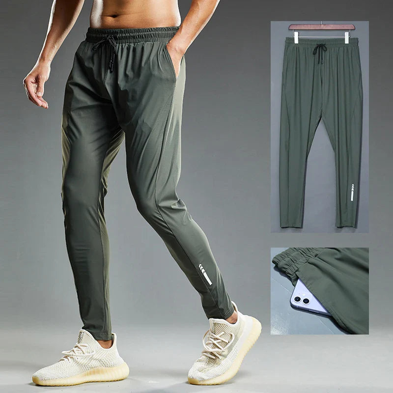 Summer Elastic Men Running Sport Pants Jogging Sweatpants Casual Outdoor Training Gym Fitness Trousers - Visconte