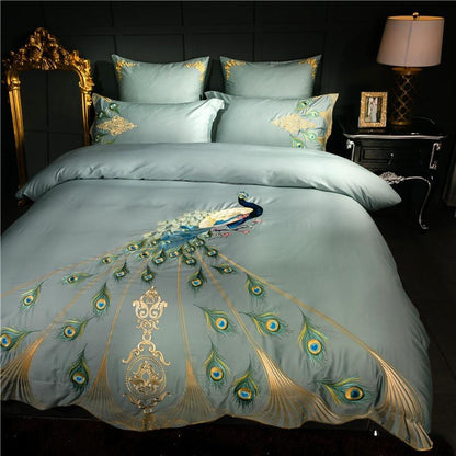 Peacock Rue Teal Duvet Cover Set - Egyptian Cotton | Deep teal color - Soft and stylish for a luxurious bedroom