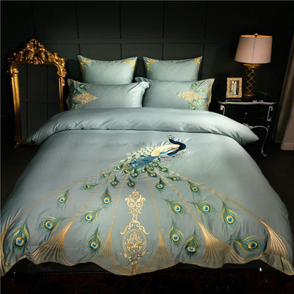 Peacock Rue Teal Duvet Cover Set - Egyptian Cotton | Deep teal color - Soft and stylish for a luxurious bedroom