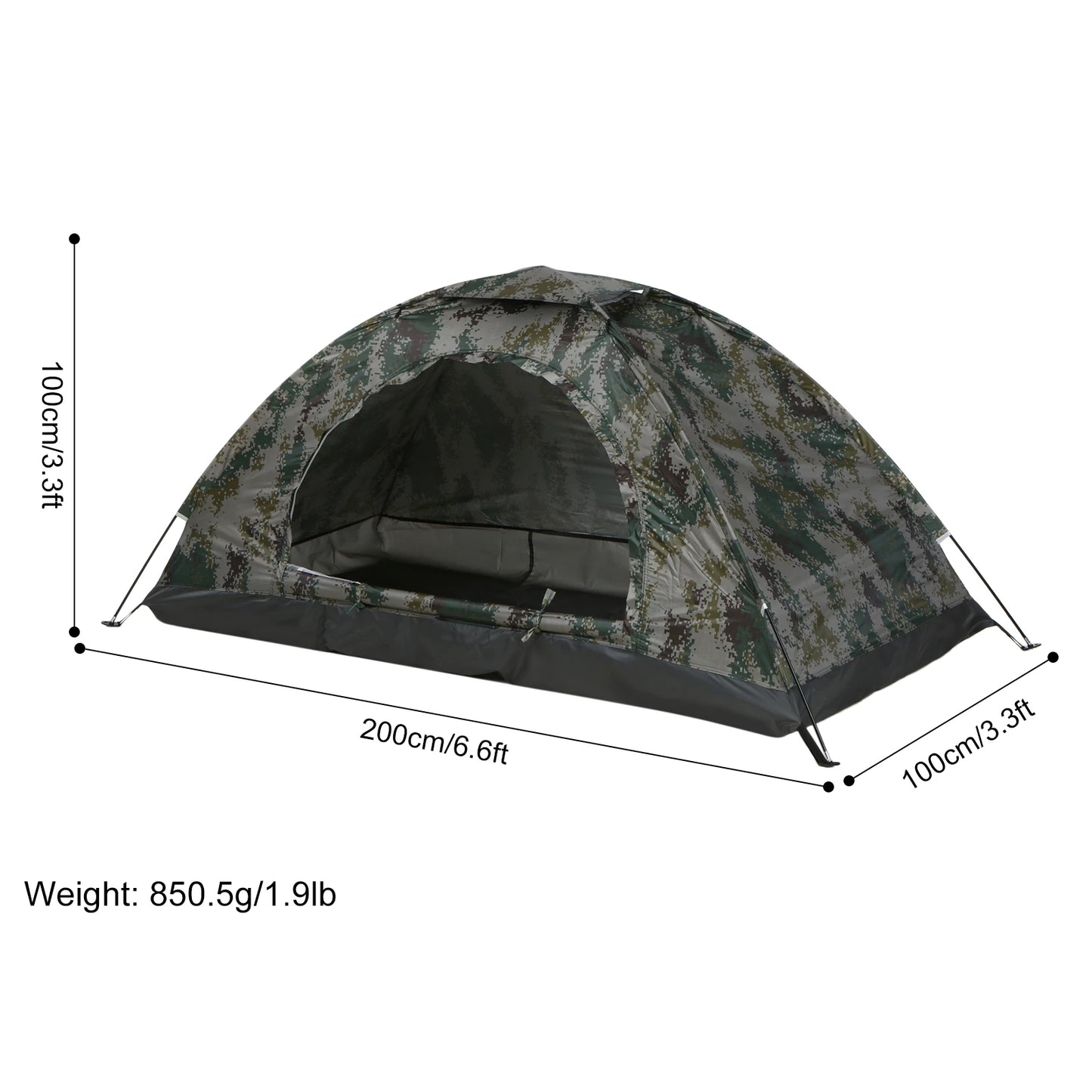 Ultralight Camping Tent Single Layer Draagbare Tent Anti-Uv Coating Upf 30 + Voor Outdoor Strand Vissen