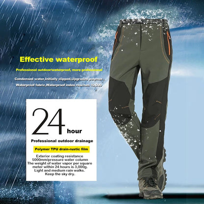 LNGXO Dikke warme fleece wandelbroek Heren Winter Waterdicht Winddicht Outdoor Soft Shell Regenbroek Trekking Camping Skibroek