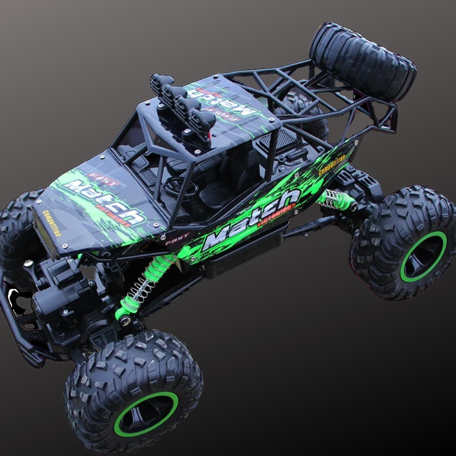 Fjärrstyrd 4WD Offroad RC-Bil med LED-ljus och Stötdämpning
