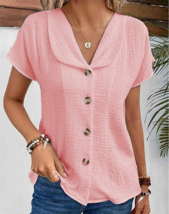 Casual Korte Mouwen Blouse - Visconte