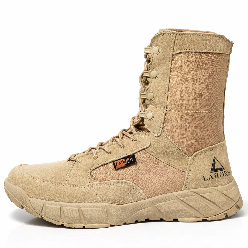 LAHORS ®   Originele lichtgewicht man tactische laarzen met ritssluiting Combat Training Lace Up waterdichte outdoor wandelen ademende schoenen