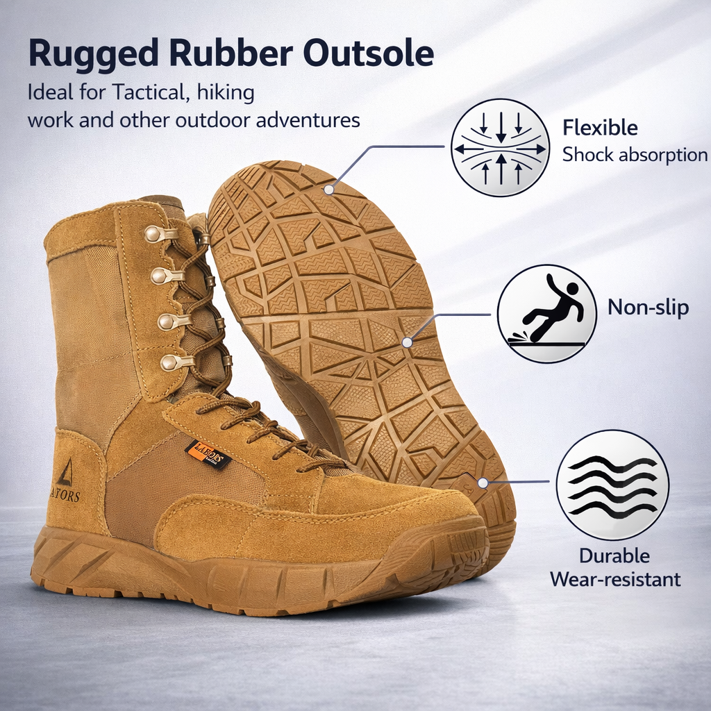 LAHORS ®   Originele lichtgewicht man tactische laarzen met ritssluiting Combat Training Lace Up waterdichte outdoor wandelen ademende schoenen