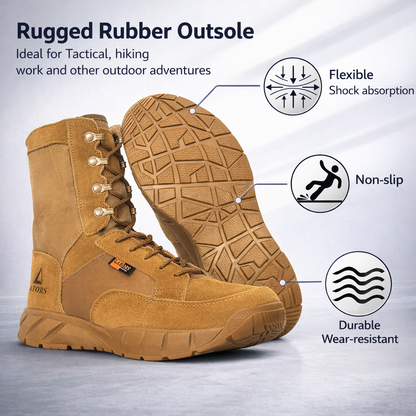LAHORS ®   Originele lichtgewicht man tactische laarzen met ritssluiting Combat Training Lace Up waterdichte outdoor wandelen ademende schoenen
