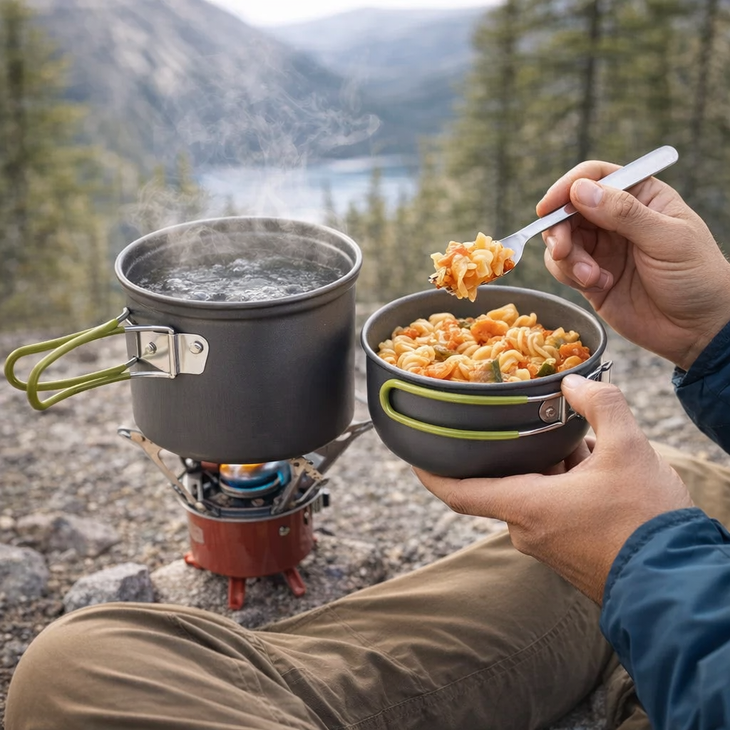 Campingkookgerei Mess Kit Ultralichte campingpottenset Outdoor kookservies voor wandelen Trekking Picknick Vissen Bergbeklimmen
