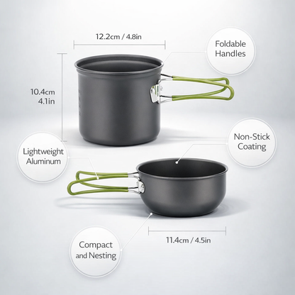 Campingkookgerei Mess Kit Ultralichte campingpottenset Outdoor kookservies voor wandelen Trekking Picknick Vissen Bergbeklimmen
