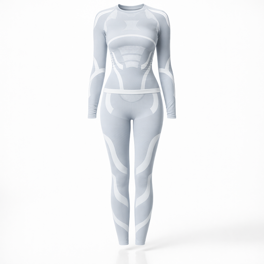2pcs Autumn/Winter New Color-Block Ski Suit, Warm Quick-Dry Set for Women, Fashionable and Energetic, for Sports, Outdoor Skiing, Fitness, Compression Wear, and Yoga