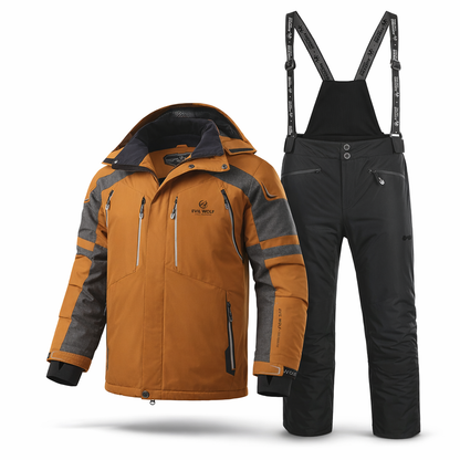 Men's New Winter Ski Suit Set, Available in Various Colors, Paired with New Style Spliced Ski Pants, Thickened and Warm, Suitable for Outdoor Skiing, Hiking, and Camping