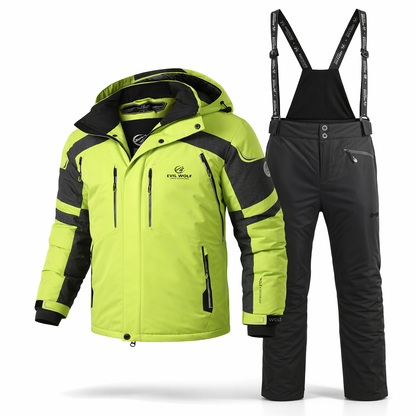 Men's New Winter Ski Suit Set, Available in Various Colors, Paired with New Style Spliced Ski Pants, Thickened and Warm, Suitable for Outdoor Skiing, Hiking, and Camping