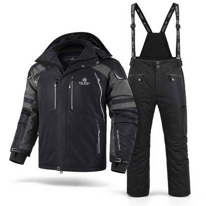 Men's New Winter Ski Suit Set, Available in Various Colors, Paired with New Style Spliced Ski Pants, Thickened and Warm, Suitable for Outdoor Skiing, Hiking, and Camping