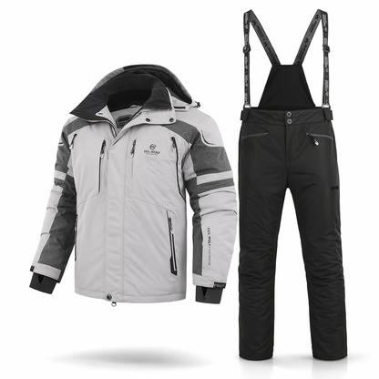 Men's New Winter Ski Suit Set, Available in Various Colors, Paired with New Style Spliced Ski Pants, Thickened and Warm, Suitable for Outdoor Skiing, Hiking, and Camping